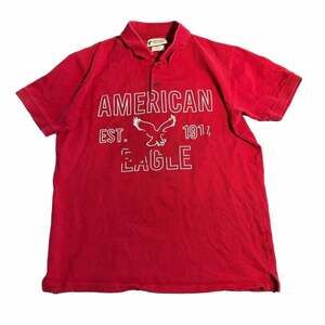 American Eagle Outfitters Slim Fit Polo Shirt Red Graphic Tee